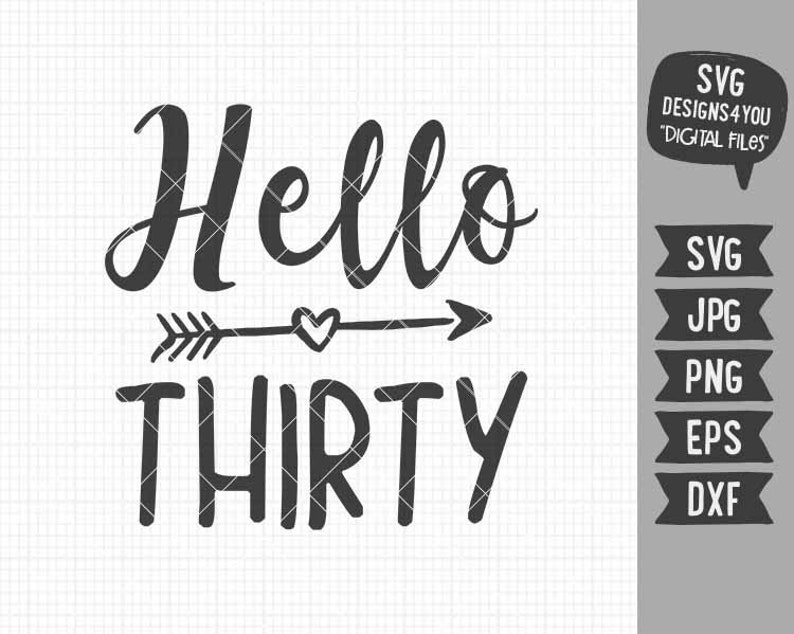 Download Hello Thirty svg Womens 30th Birthday Quote Sayings svg | Etsy