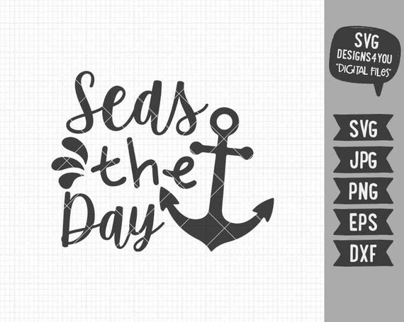 Seas The Day Svg Beach Ocean Vacation Summer Saying Quote Etsy