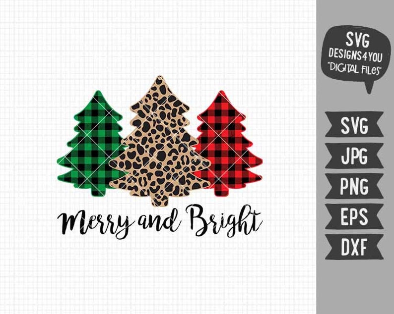 Download Christmas Tree Svg Leopard Christmas Cut Files Buffalo Plaid Digital Files In Svg Eps Dxf Png Jpg Merry And Bright Svg Clip Art Art Collectibles Poligon Com