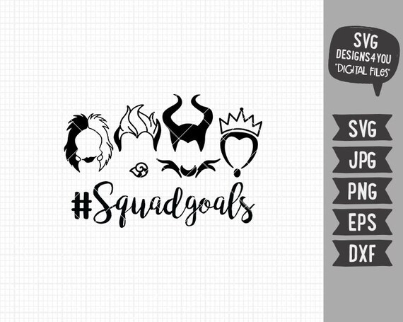 Download Squad Goals Villains Halloween Clipart In Eps Dxf Svg Cricut Etsy