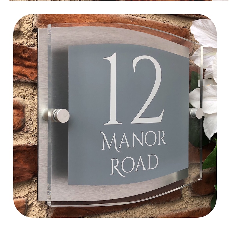 House Signs Plaques Door Number Street Acrylic Name Modern Etsy
