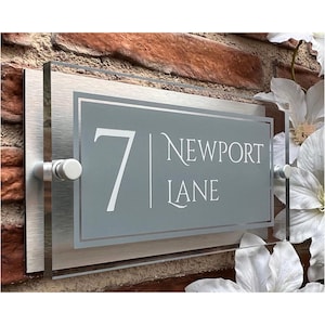 Personalized House Number Name Address Rectangle Door Sign