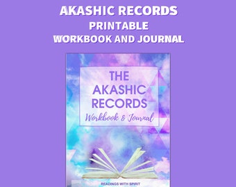 Registros Akáshicos para impressão, caderno de exercícios e diário 8,5x11 para impressão, download digital instantâneo, prompts de leitura Akáshica e perguntas, páginas de diário