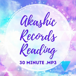 Grabación de audio de lectura de registros akáshicos en formato mp3 Guía intuitiva de 30 minutos 5 preguntas Propósito de vida Vidas pasadas Perspectivas espirituales Orientación