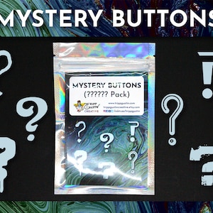 Mystery Buttons (Variety 6 Pack) 1.25&quot; Random Pins