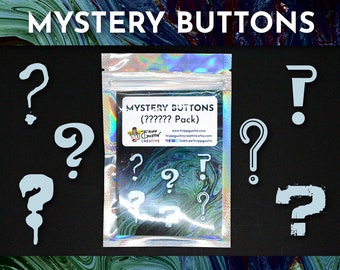 Mystery Buttons (Variety 6 Pack) 1.25" Random Pins