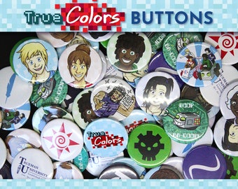 True Colors Buttons (6 pack) 1.25" Comic Pins
