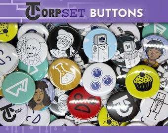 CorpSet Buttons (6 pack) 1.25" Comic Pins