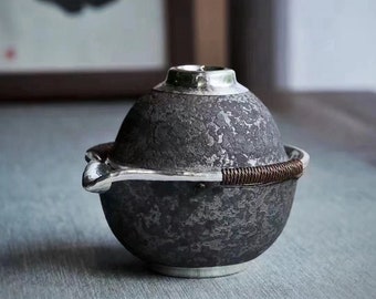 Keramik Teekanne mit Silber überzogen | Reise-Tee-Set