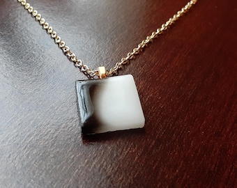 Dualtone Square SSA Gold Necklace