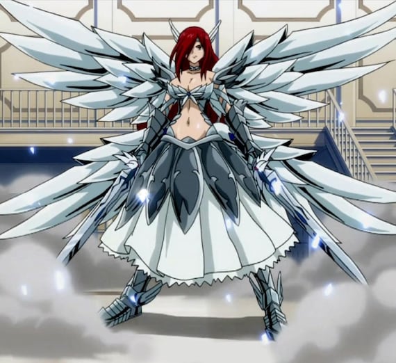 sachin and babi light blue dress Erza Scarlet Custom Armor Costume - Fairy Tail Cosplay Props