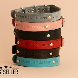 Leather Dog Collar Personalized Dog Collar Leather Small Medium Large Dog Collar Engrave Dog Collar Fancy Dog Collar