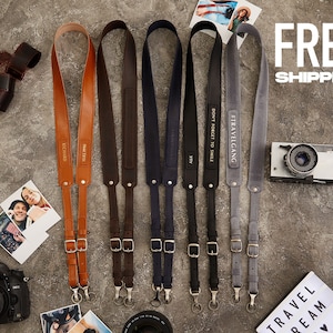 Personalized camera strap, leather camera strap, camera accessories, DSLR camera holder, photographer gift, custom sony camera strap