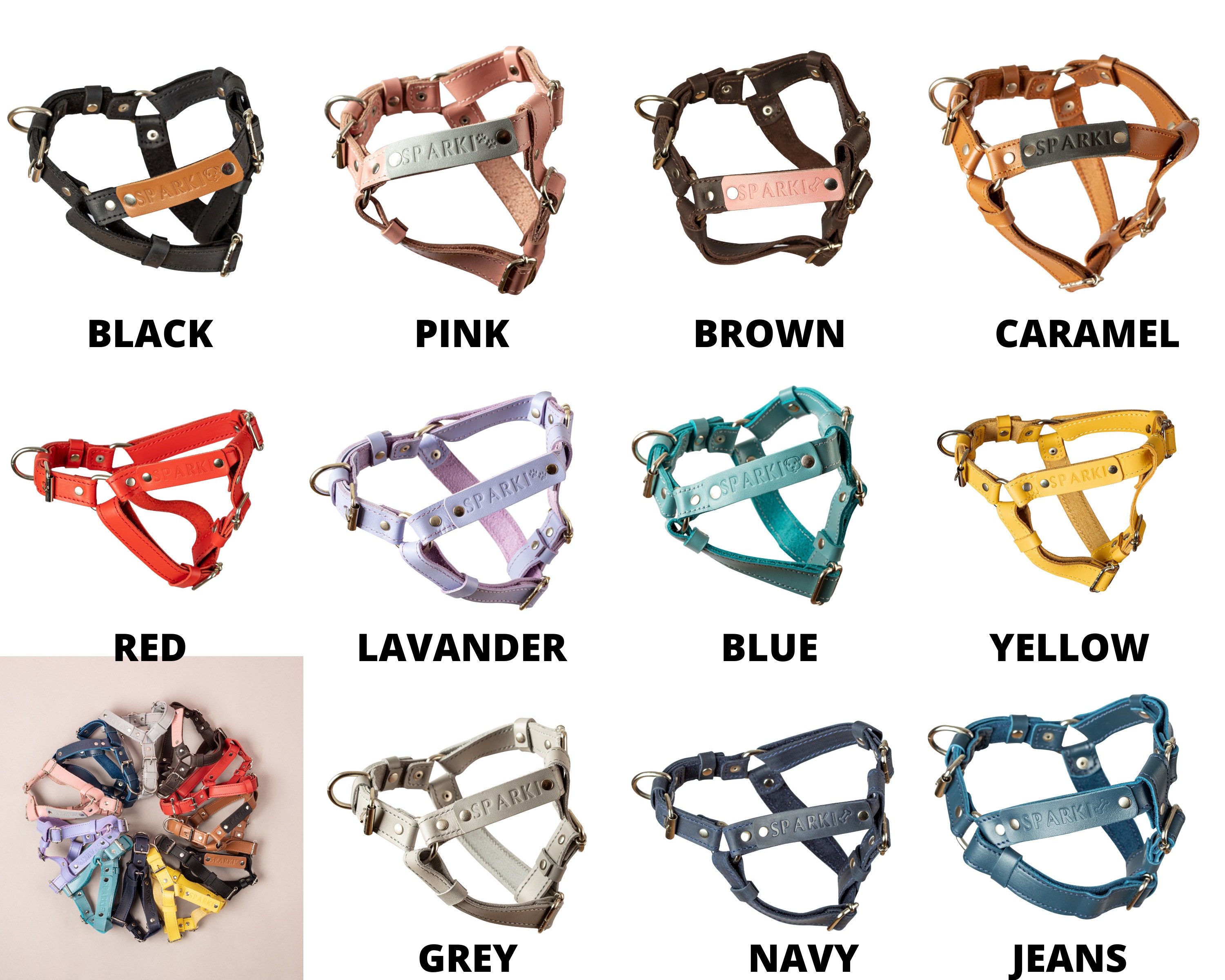 Leather Dog Harness Personalized Dog Harness And Leash Set Etsy