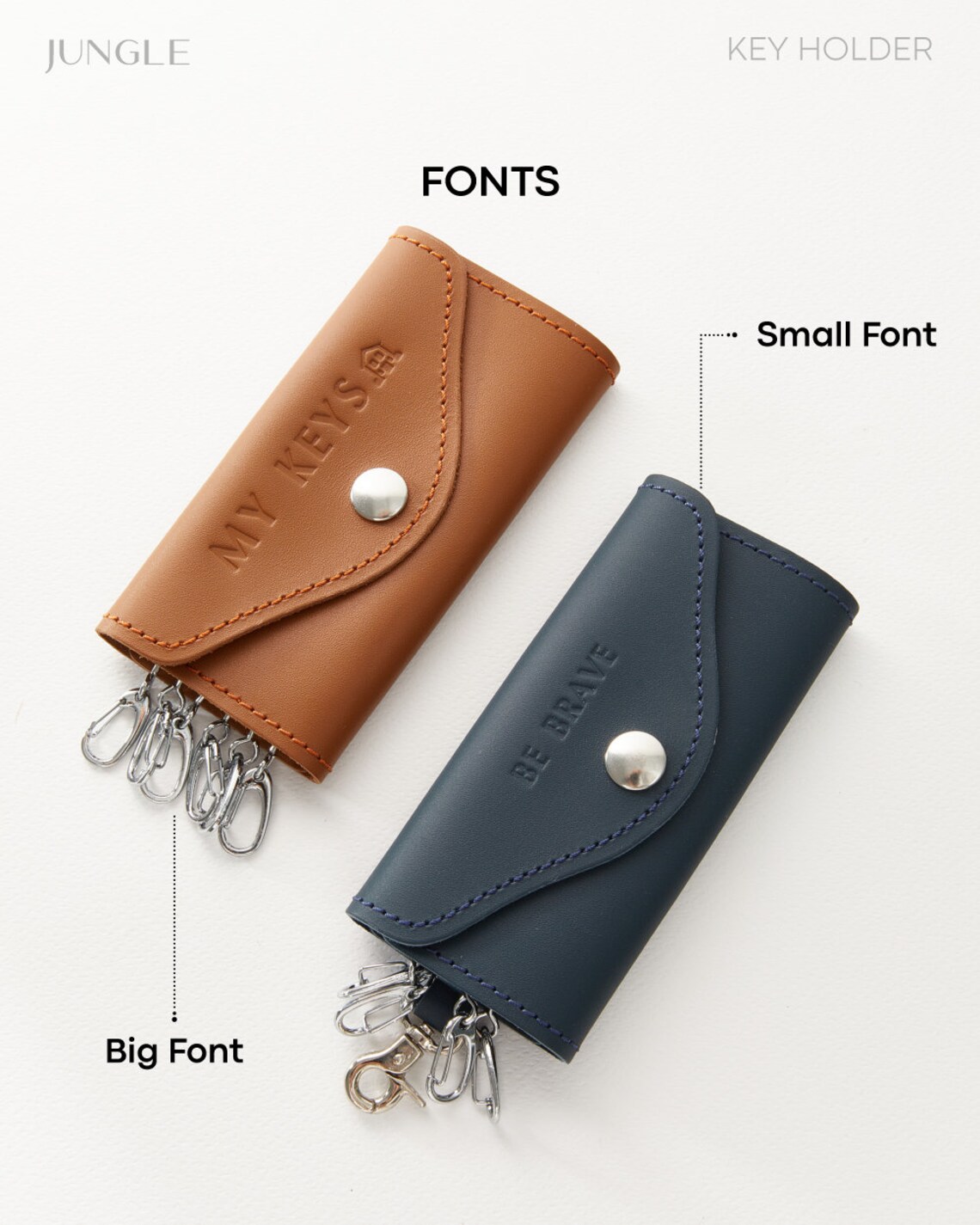 Customized Key Wallet, Key Case With Belt Attachment, Engraving Key ...