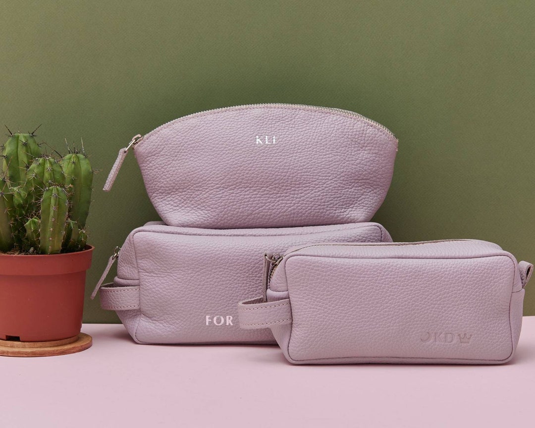 Neceser Piel Neceser Iniciales Zara Estuche De Cosméticos De Cuero