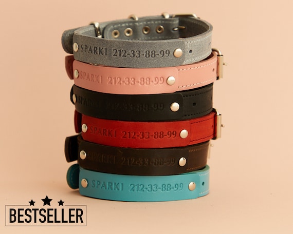 Leather Dog Collar Personalized Dog Collar Leather Small Medium Large Dog Collar Engrave Dog Collar Fancy Dog Collar