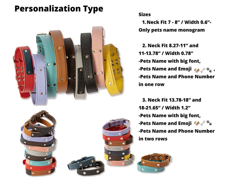 Collar de cuero para perro, collar personalizado para perro, collar de cuero para perros pequeños, medianos y grandes, collar grabado para perro, collar elegante para perro imagen 6