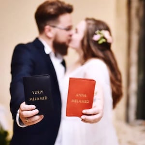 Bride and groom custom wedding gifts, Mr and Mrs passport cover, monogrammed leather passport cover, gift for couple, honeymoon gifts