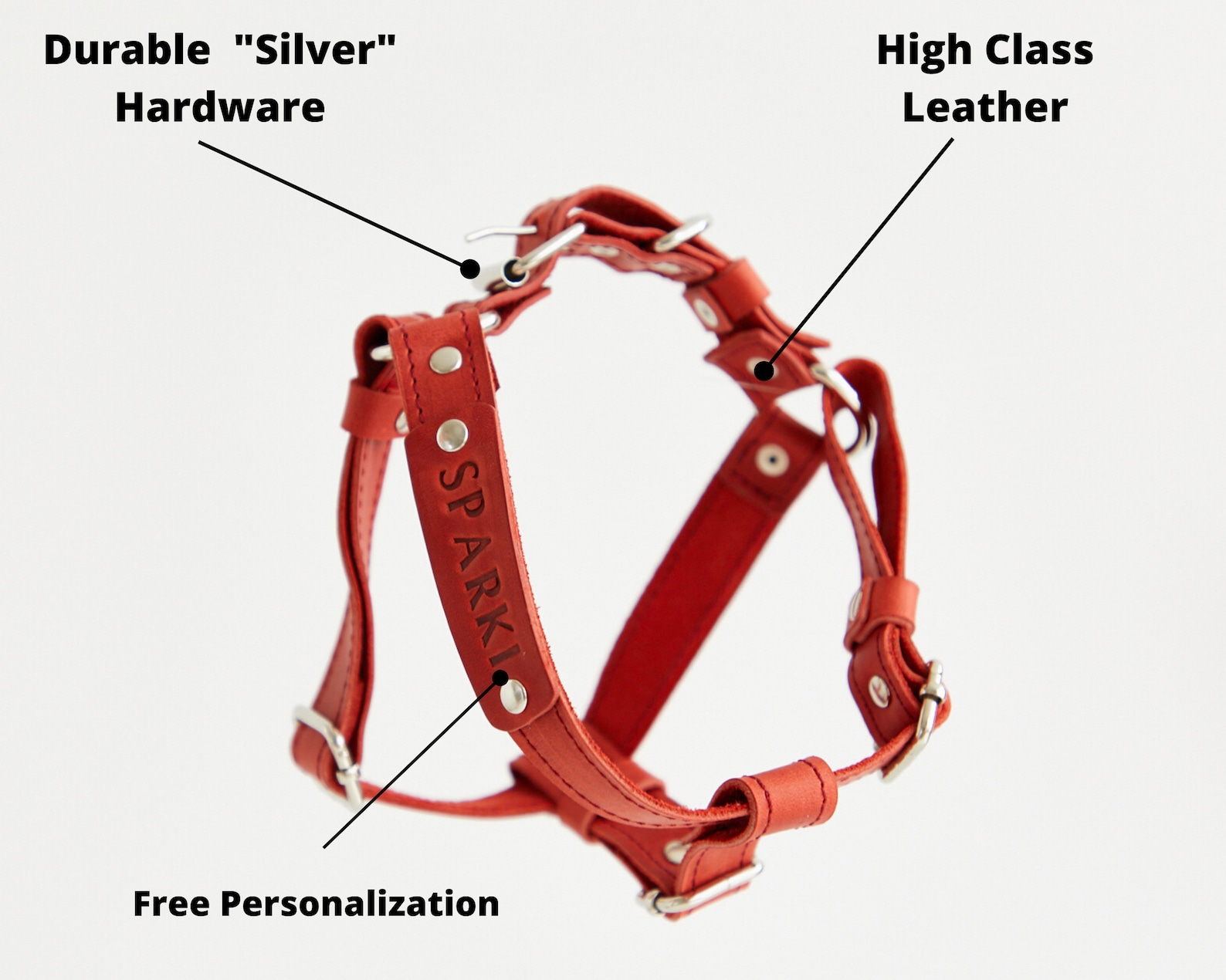 Leather Dog Harness Personalized Dog Harness and Leash Set Small Medium