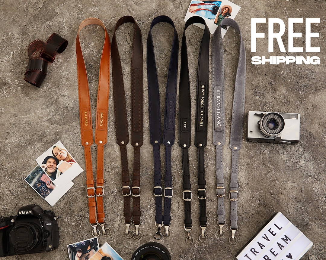 Personalized Camera Strap, Leather DSLR Holder 