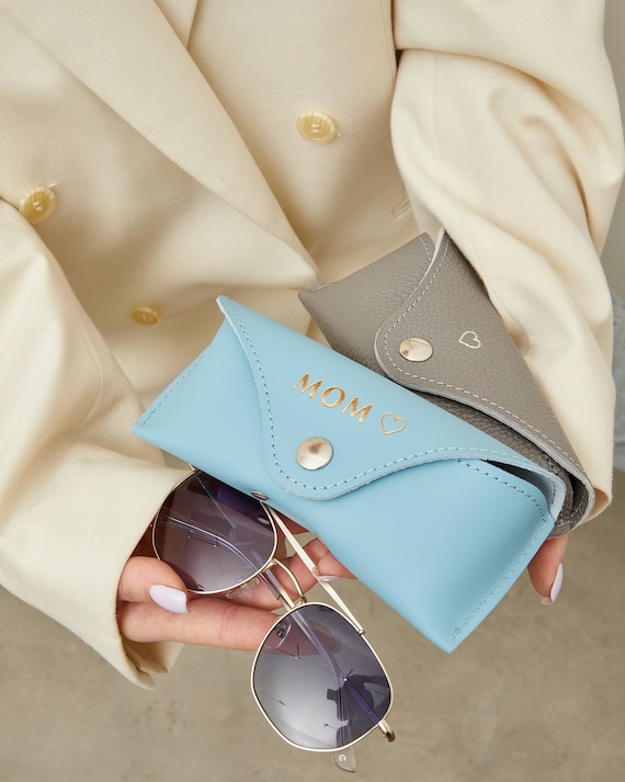 Custodia Occhiali Pelle 3 Pezzi - Morbida, Con Chiusura Magnetica E Panno, Nero Rosa Bianco - Foto 4