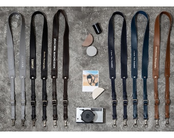 Personalized leather camera strap, monogrammed with initials camera strap for Nikon, strap for Canon, Dslr camera strap, travel essentials