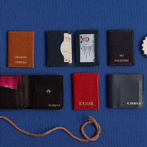Gepersonaliseerde portemonnee met ID-venster, lederen creditcardsleuf portemonnee, slanke voorvak portemonnee met monogram, unisex portemonnee, opa cadeau