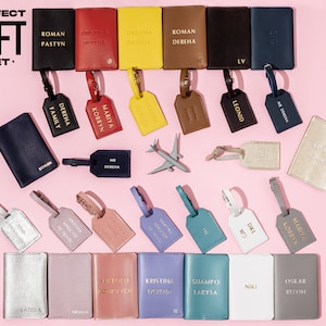 Funda de cuero para pasaporte Etiquetas de equipaje personalizadas Cartera de cuero personalizada para pasaporte Porta pasaporte Funda de pasaporte personalizada