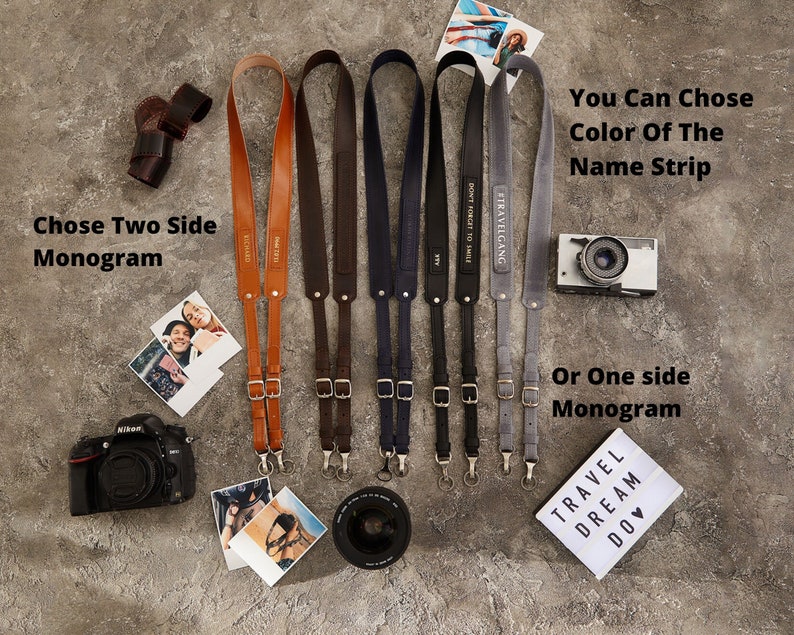 Personalized camera strap, leather camera strap, camera accessories, DSLR camera holder, photographer gift, custom sony camera strap image 4