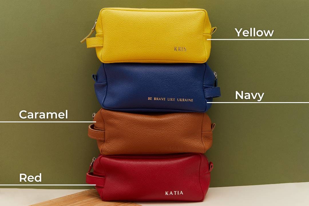 Personalized Leather Cosmetic Bag for Men Shaving Bag With Etsy Canada