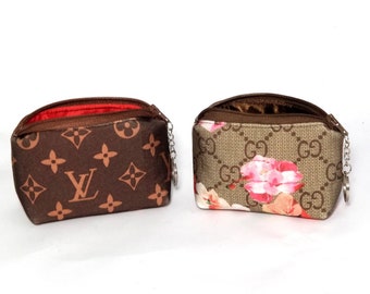 Coin Pouch Skull Flower Pattern Canvas Coin Purse Cellphone Card Bag With Handle And Zipper