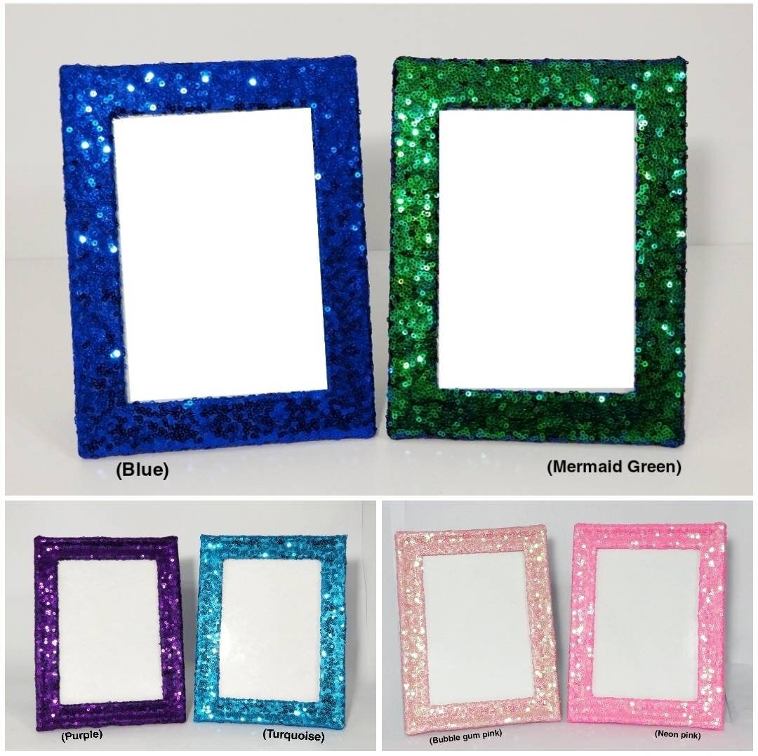 Picture frame 4x6 5x7 8x10 Mirror glitter photo frame bling Etsy