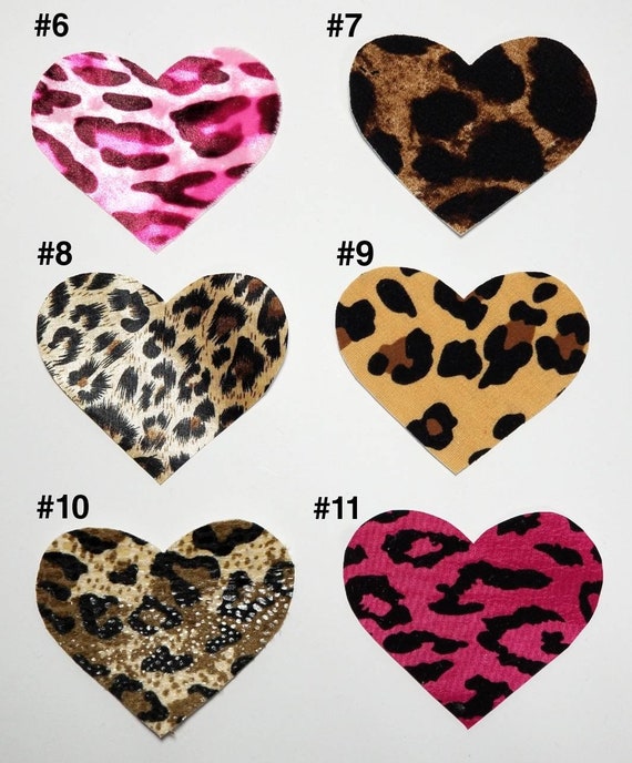 Leopard Love Sequin Heart Chenille Patch
