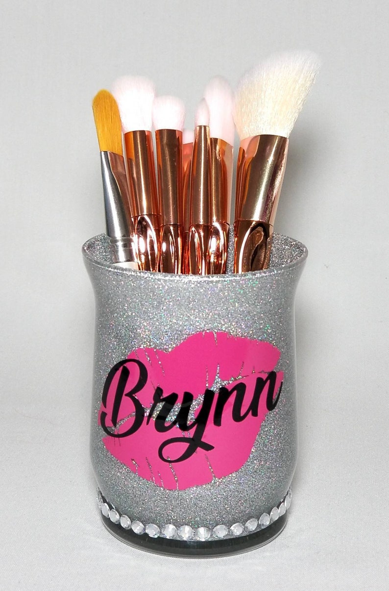 Personalized Giltter Makeup Brush Holder Cup Lipstick Kiss. Etsy