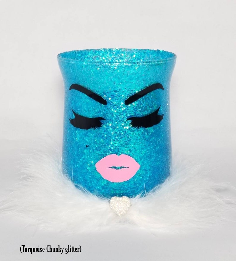 White Pink Glitter Makeup Brush Holder Brushes Lashes & Lips Etsy