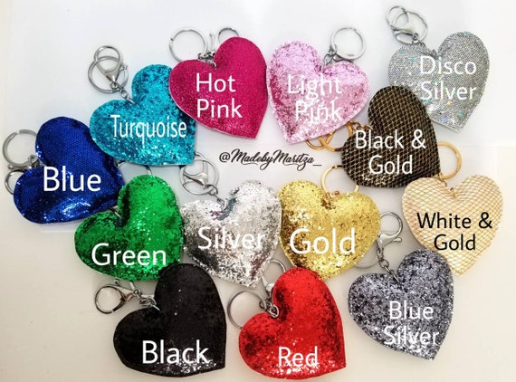 SPARKLY PUFFY HEART KEYCHAIN choose a color