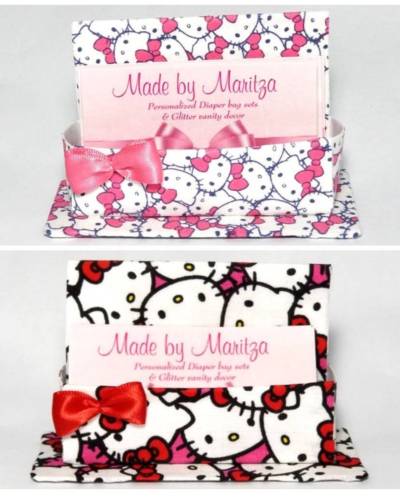 Hello Kitty Business Card Holder Stand Desk Decor Display Box Etsy