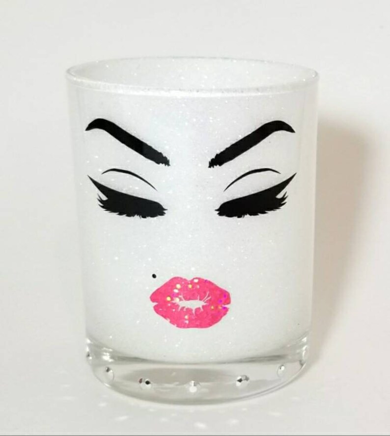 Glitter makeup Brush holder cup White. Lashes & Lips. Lipstick Etsy