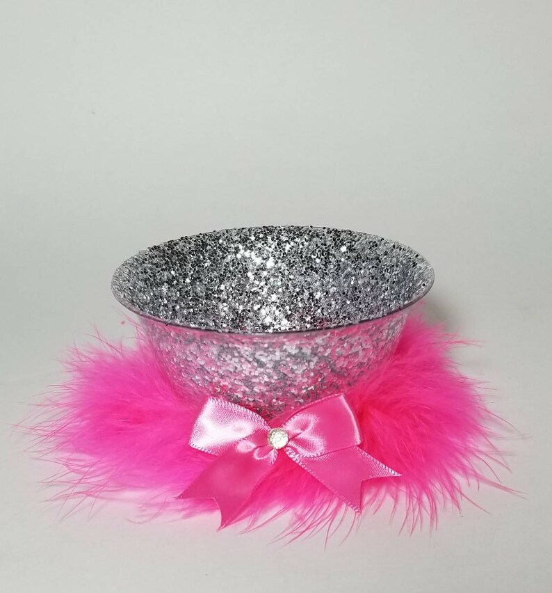 Silver Chunky Glitter Mini Bowl Vanity Cup Accessories Holder Etsy