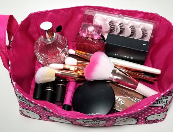 Hello Kitty organizer box makeup holder storage cube basket desk travel decor accessories toy bin girls nursery pink bow CHOOSE FABRIC