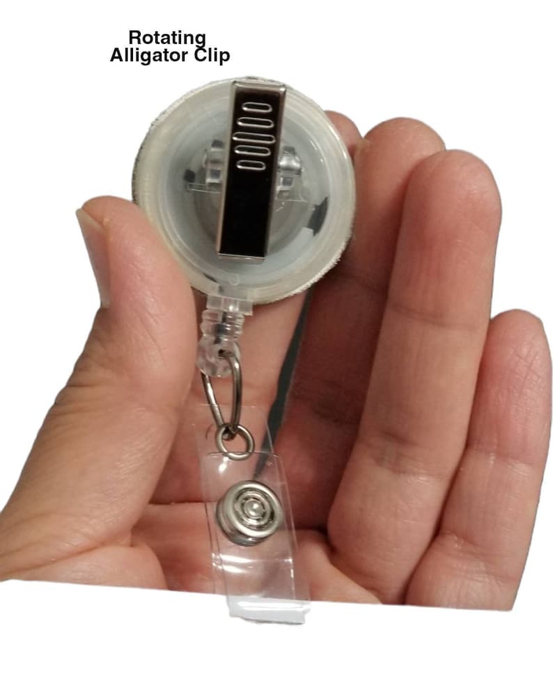 Name Tag Reel Badge Retractable Work ID Card Heart Circle Etsy