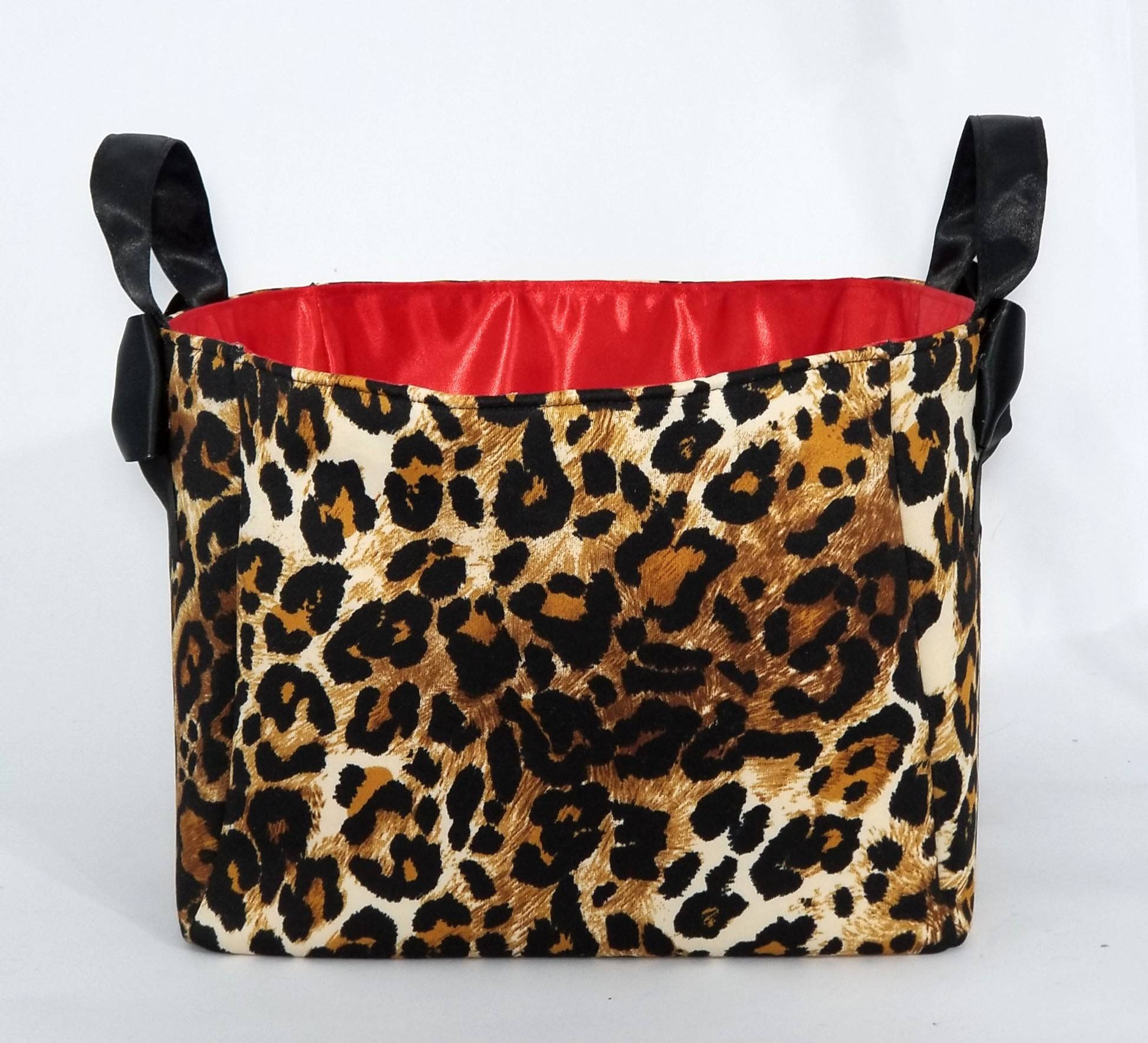 Cheetah basket leopard closet organizer 10x8x8 gift box makeup | Etsy