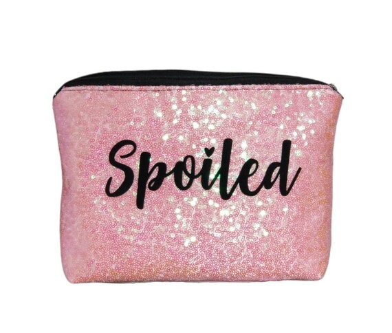Personalized Large Sequin Glitter Makeup Bag Coin Purse Keychain
