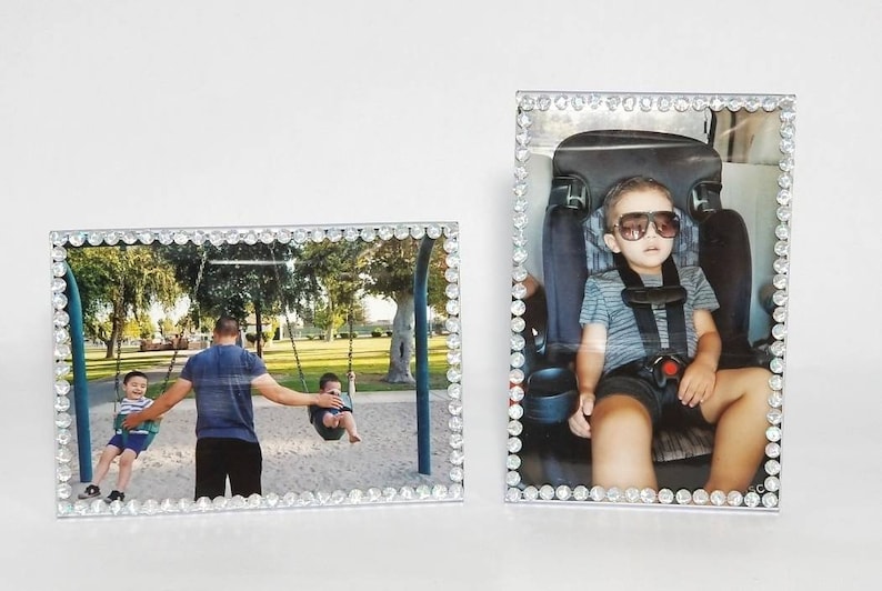 Bling picture frame 4x7 5x7 8x10 sparkle rhinestones acrylic Etsy