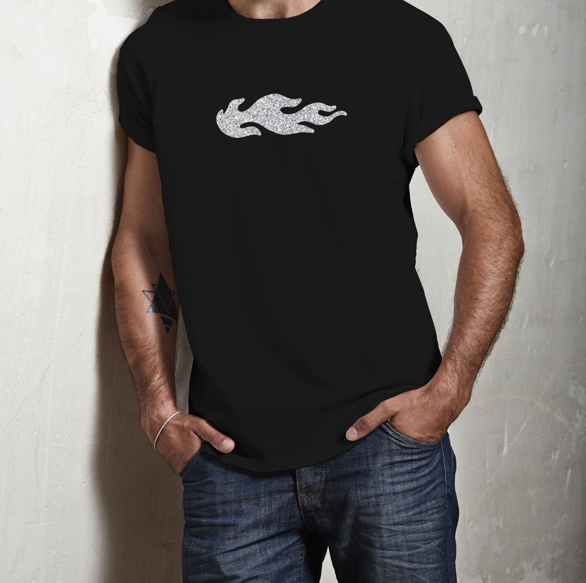 Flame iron on patch clothing decal for custom Tshirt. Size Etsy