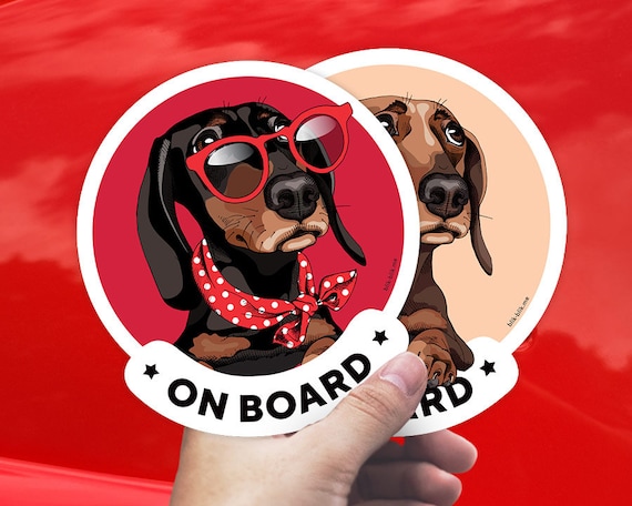 Dachshund on board car sticker Clearance