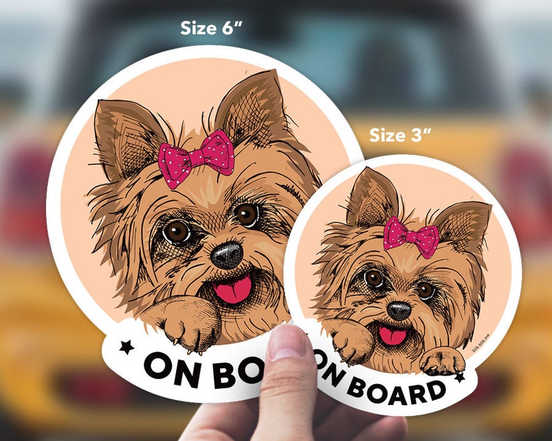 Yorkie on Board Car Window Sticker for Women. Yorkie Decal is Etsy