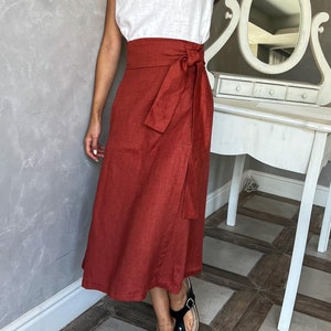 Saks Fifth Avenue
 Linen Midi Wrap Skirt