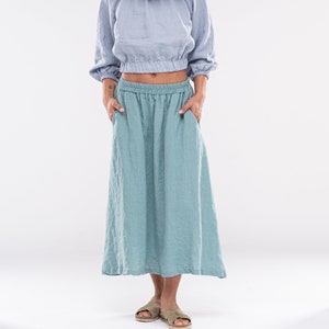 Long Linen Skirt MERIDA / Linen Maxi Skirt / Linen Skirts with Pockets